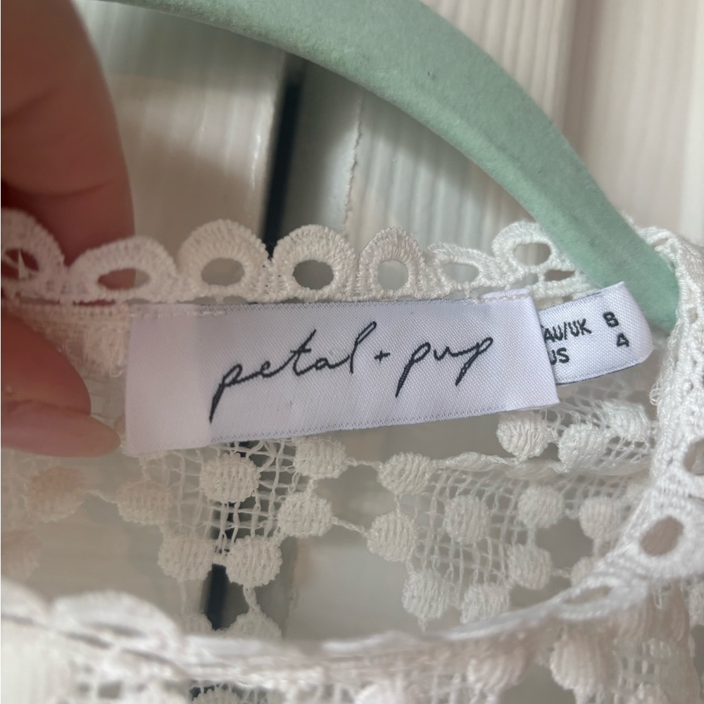 Petal & Pup Crochet White Lace Midi Dress - Picture 5 of 8
